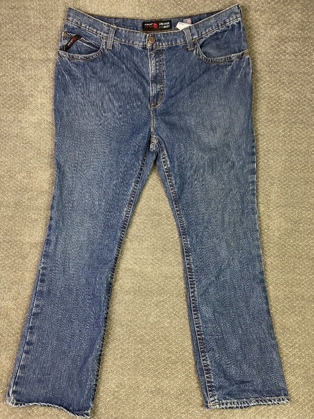 Ariat FR Jeans Mens 43x34 Blue M4 Low Rise Boot Cut Bootcut Denim